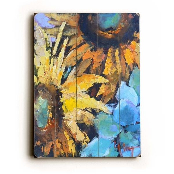 One Bella Casa One Bella Casa 0004-0553-26 14 x 20 in. Sunflowers Planked Wood Wall Decor by Carol Schiff 0004-0553-26